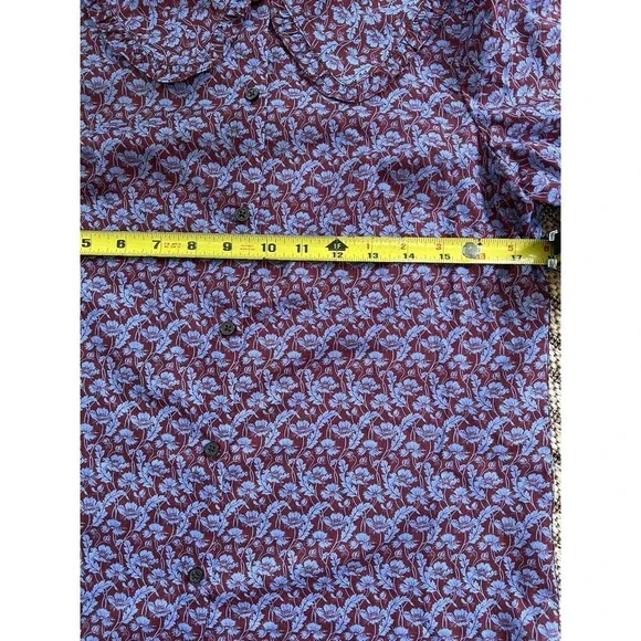 J. Crew Liberty London Maroon& Blue Floral Button-up Collared Shirt Sz 0 - Picture 8 of 8